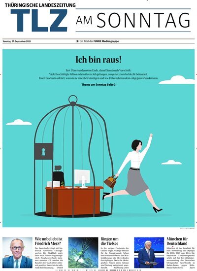 Titelbild der Ausgabe 39/2026 von Thüringische Landeszeitung TLZ am Sonntag. Diese Zeitschrift und viele weitere Zeitungsabos als Abo oder epaper bei United Kiosk online kaufen.
