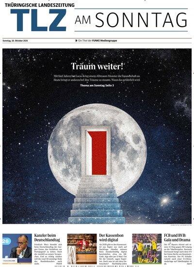 Titelbild der Ausgabe 42/2026 von Thüringische Landeszeitung TLZ am Sonntag. Diese Zeitschrift und viele weitere Zeitungsabos als Abo oder epaper bei United Kiosk online kaufen.