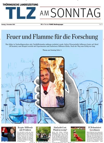 Titelbild der Ausgabe 44/2025 von Thüringische Landeszeitung TLZ am Sonntag. Diese Zeitschrift und viele weitere Zeitungsabos als Abo oder epaper bei United Kiosk online kaufen.