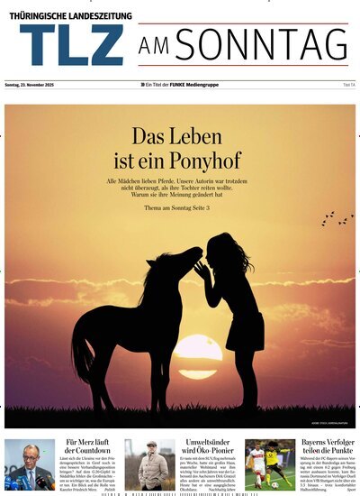 Titelbild der Ausgabe 47/2025 von Thüringische Landeszeitung TLZ am Sonntag. Diese Zeitschrift und viele weitere Zeitungsabos als Abo oder epaper bei United Kiosk online kaufen.