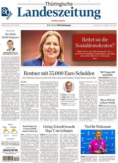 Titelbild der Ausgabe 149/2025 von Thüringische Landeszeitung Unstrut Hainich. Diese Zeitschrift und viele weitere Zeitungsabos als Abo oder epaper bei United Kiosk online kaufen.
