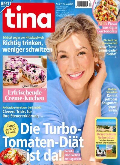 Titelbild der Ausgabe 27/2025 von tina. Diese Zeitschrift und viele weitere Frauenzeitschriften als Abo oder epaper bei United Kiosk online kaufen.