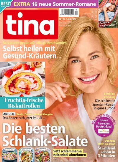 Titelbild der Ausgabe 27/2026 von tina. Diese Zeitschrift und viele weitere Frauenzeitschriften als Abo oder epaper bei United Kiosk online kaufen.