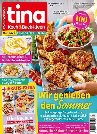 Titelbild der Ausgabe 8/2025 von Tina Koch & Backideen. Diese Zeitschrift und viele weitere Kochzeitschriften und Backzeitschriften als Abo oder epaper bei United Kiosk online kaufen.