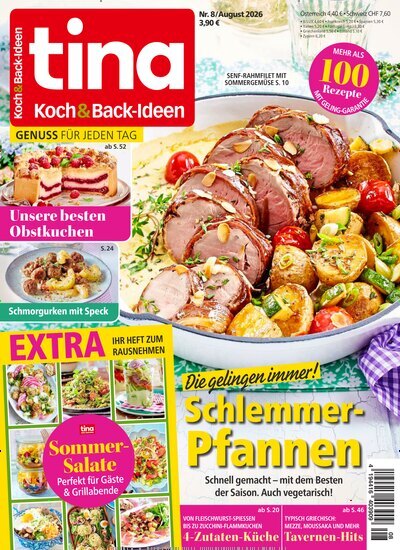 Titelbild der Ausgabe 8/2026 von Tina Koch & Backideen. Diese Zeitschrift und viele weitere Kochzeitschriften und Backzeitschriften als Abo oder epaper bei United Kiosk online kaufen.
