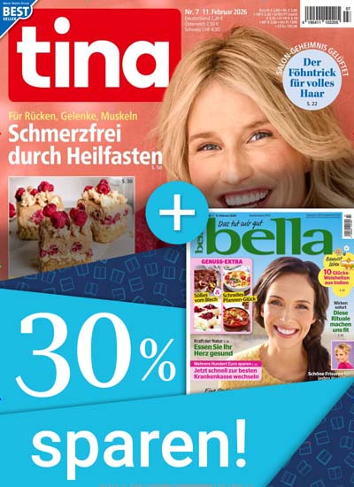 Titelbild der Ausgabe 7/2026 von tina Zeitschriften Bundle. Diese Zeitschrift und viele weitere Frauenzeitschriften als Abo oder epaper bei United Kiosk online kaufen.