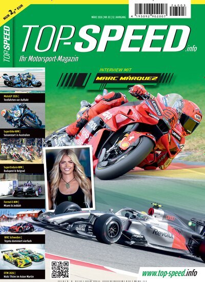 Titelbild der Ausgabe 3/2026 von Top Speed. Diese Zeitschrift und viele weitere Automagazine und Motorradzeitschriften als Abo oder epaper bei United Kiosk online kaufen.
