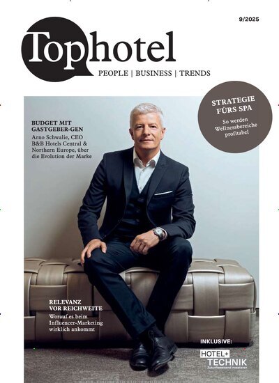 Titelbild der Ausgabe 9/2025 von Tophotel. Diese Zeitschrift und viele weitere Gastronomiezeitschriften, Fashionmagazine, Beautymagazine als Abo oder epaper bei United Kiosk online kaufen.