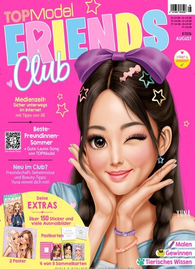 Titelbild der Ausgabe 8/2026 von TOPModel Friends Club. Diese Zeitschrift und viele weitere Jugendzeitschriften und Kinderzeitschriften als Abo oder epaper bei United Kiosk online kaufen.