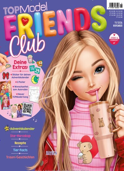 Titelbild der Ausgabe 11/2026 von TOPModel Friends Club. Diese Zeitschrift und viele weitere Jugendzeitschriften und Kinderzeitschriften als Abo oder epaper bei United Kiosk online kaufen.