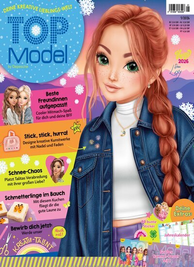 Titelbild der Ausgabe 1/2026 von TOPModel Magazin. Diese Zeitschrift und viele weitere Jugendzeitschriften und Kinderzeitschriften als Abo oder epaper bei United Kiosk online kaufen.