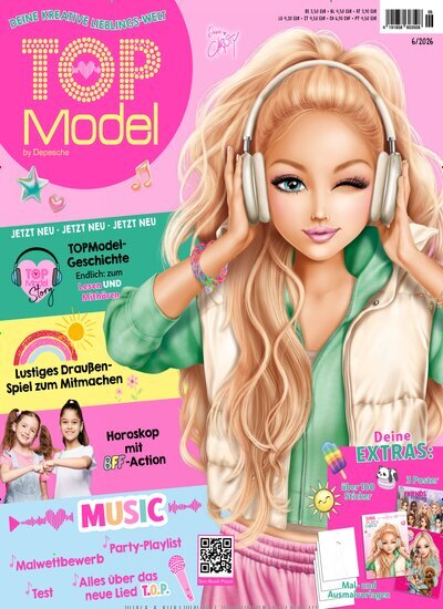 Titelbild der Ausgabe 6/2026 von TOPModel Magazin. Diese Zeitschrift und viele weitere Jugendzeitschriften und Kinderzeitschriften als Abo oder epaper bei United Kiosk online kaufen.