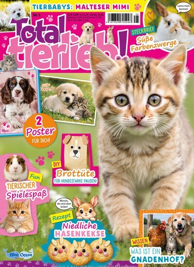 Titelbild der Ausgabe 5/2026 von Total tierlieb!. Diese Zeitschrift und viele weitere Jugendzeitschriften und Kinderzeitschriften als Abo oder epaper bei United Kiosk online kaufen.