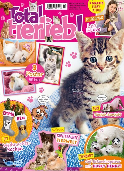 Titelbild der Ausgabe 9/2025 von Total tierlieb!. Diese Zeitschrift und viele weitere Jugendzeitschriften und Kinderzeitschriften als Abo oder epaper bei United Kiosk online kaufen.