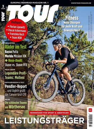 Titelbild der Ausgabe 3/2026 von Tour. Diese Zeitschrift und viele weitere Sportmagazine als Abo oder epaper bei United Kiosk online kaufen.