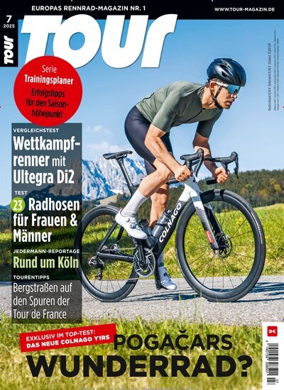 Titelbild der Ausgabe 7/2025 von Tour. Diese Zeitschrift und viele weitere Sportmagazine als Abo oder epaper bei United Kiosk online kaufen.
