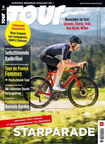Titelbild der Ausgabe 8/2025 von Tour. Diese Zeitschrift und viele weitere Sportmagazine als Abo oder epaper bei United Kiosk online kaufen.