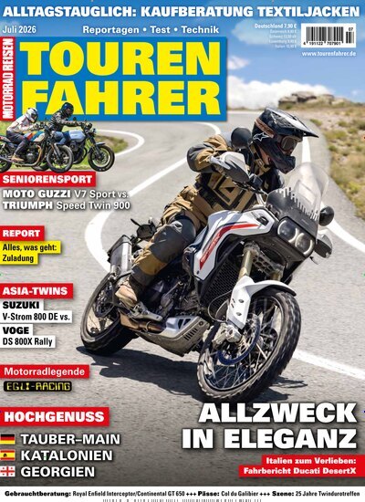 Titelbild der Ausgabe 7/2026 von Tourenfahrer - Motorrad Reisen. Diese Zeitschrift und viele weitere Automagazine und Motorradzeitschriften als Abo oder epaper bei United Kiosk online kaufen.