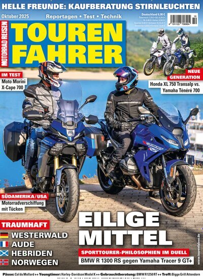Titelbild der Ausgabe 10/2025 von Tourenfahrer - Motorrad Reisen. Diese Zeitschrift und viele weitere Automagazine und Motorradzeitschriften als Abo oder epaper bei United Kiosk online kaufen.