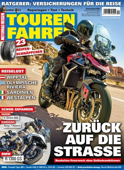 Titelbild der Ausgabe 12/2023 von Tourenfahrer - Motorrad Reisen. Diese Zeitschrift und viele weitere Automagazine und Motorradzeitschriften als Abo oder epaper bei United Kiosk online kaufen.