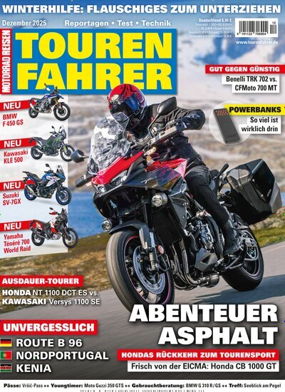 Titelbild der Ausgabe 12/2025 von Tourenfahrer - Motorrad Reisen. Diese Zeitschrift und viele weitere Automagazine und Motorradzeitschriften als Abo oder epaper bei United Kiosk online kaufen.