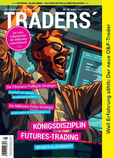 Titelbild der Ausgabe 8/2025 von Traders. Diese Zeitschrift und viele weitere Wirtschaftsmagazine und Politikmagazine als Abo oder epaper bei United Kiosk online kaufen.