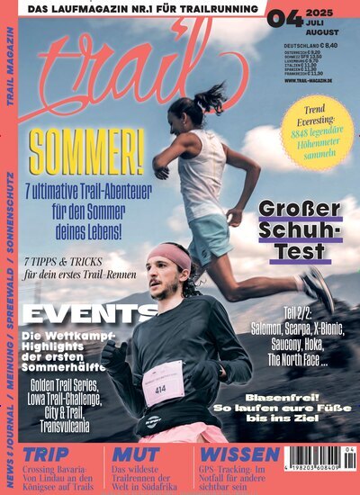 Titelbild der Ausgabe 4/2025 von trail Magazin. Diese Zeitschrift und viele weitere Sportmagazine als Abo oder epaper bei United Kiosk online kaufen.
