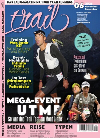 Titelbild der Ausgabe 6/2026 von trail Magazin. Diese Zeitschrift und viele weitere Sportmagazine als Abo oder epaper bei United Kiosk online kaufen.