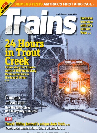 Titelbild der Ausgabe 13/2023 von Trains. Diese Zeitschrift und viele weitere Computerzeitschriften, Tabletmagazine und Smartphonemagazine als Abo oder epaper bei United Kiosk online kaufen.