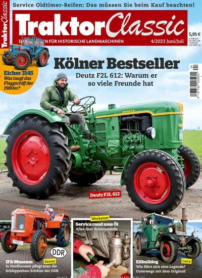 Titelbild der Ausgabe 4/2023 von Traktor Classic. Diese Zeitschrift und viele weitere Automagazine und Motorradzeitschriften als Abo oder epaper bei United Kiosk online kaufen.