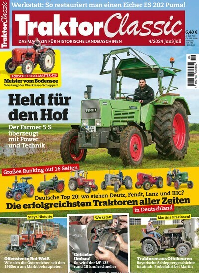 Titelbild der Ausgabe 4/2024 von Traktor Classic. Diese Zeitschrift und viele weitere Automagazine und Motorradzeitschriften als Abo oder epaper bei United Kiosk online kaufen.
