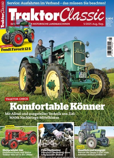 Titelbild der Ausgabe 5/2025 von Traktor Classic. Diese Zeitschrift und viele weitere Automagazine und Motorradzeitschriften als Abo oder epaper bei United Kiosk online kaufen.