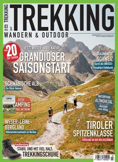 Titelbild der Ausgabe 3/2024 von Trekking Wandern & Outdoor. Diese Zeitschrift und viele weitere Reisemagazine, Freizeitmagazine und Wissensmagazine als Abo oder epaper bei United Kiosk online kaufen.