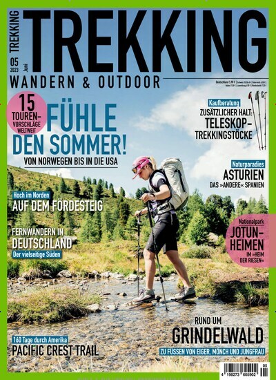 Titelbild der Ausgabe 5/2023 von Trekking Wandern & Outdoor. Diese Zeitschrift und viele weitere Reisemagazine, Freizeitmagazine und Wissensmagazine als Abo oder epaper bei United Kiosk online kaufen.