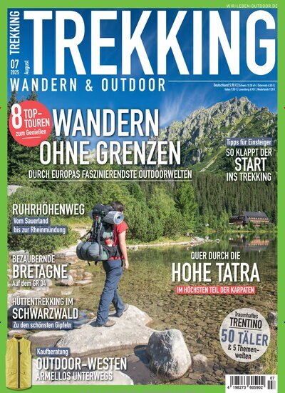 Titelbild der Ausgabe 7/2025 von Trekking Wandern & Outdoor. Diese Zeitschrift und viele weitere Reisemagazine, Freizeitmagazine und Wissensmagazine als Abo oder epaper bei United Kiosk online kaufen.
