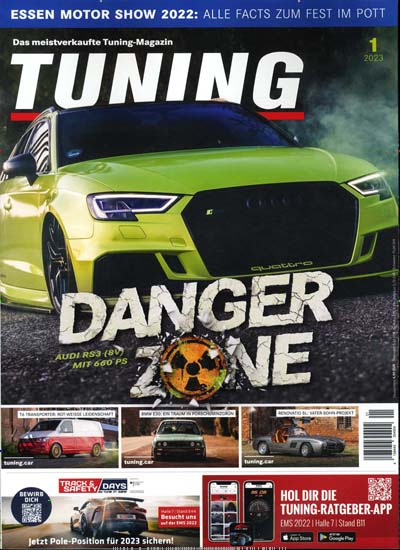 Titelbild der Ausgabe 1/2023 von Tuning. Diese Zeitschrift und viele weitere Automagazine und Motorradzeitschriften als Abo oder epaper bei United Kiosk online kaufen.