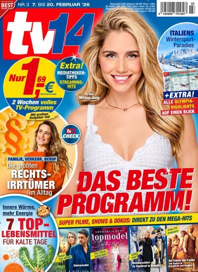 Titelbild der Ausgabe 3/2026 von TV 14. Diese Zeitschrift und viele weitere Programmzeitschriften als Abo oder epaper bei United Kiosk online kaufen.