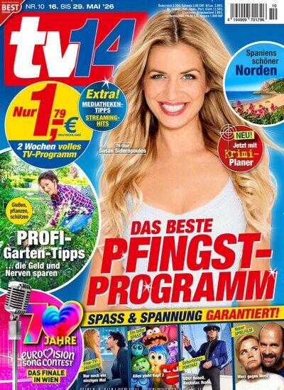 Titelbild der Ausgabe 10/2026 von TV 14. Diese Zeitschrift und viele weitere Programmzeitschriften als Abo oder epaper bei United Kiosk online kaufen.