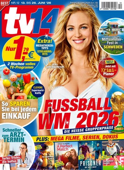 Titelbild der Ausgabe 12/2026 von TV 14. Diese Zeitschrift und viele weitere Programmzeitschriften als Abo oder epaper bei United Kiosk online kaufen.