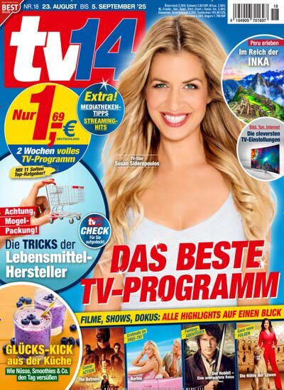Titelbild der Ausgabe 18/2025 von TV 14. Diese Zeitschrift und viele weitere Programmzeitschriften als Abo oder epaper bei United Kiosk online kaufen.