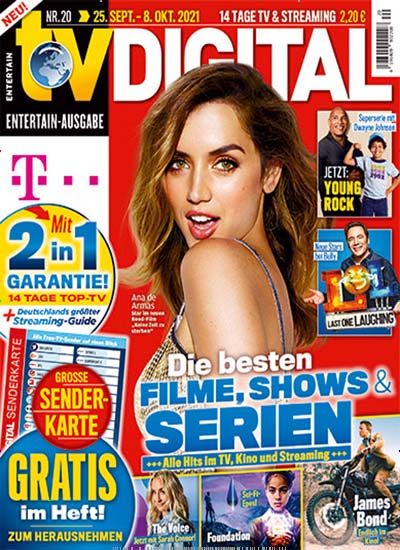 Titelbild der Ausgabe 20/2021 von TV Digital Entertain. Diese Zeitschrift und viele weitere Programmzeitschriften als Abo oder epaper bei United Kiosk online kaufen.
