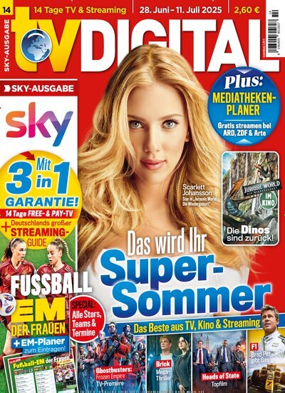 Titelbild der Ausgabe 14/2025 von TV Digital Sky Kabel Ausgabe. Diese Zeitschrift und viele weitere Programmzeitschriften als Abo oder epaper bei United Kiosk online kaufen.
