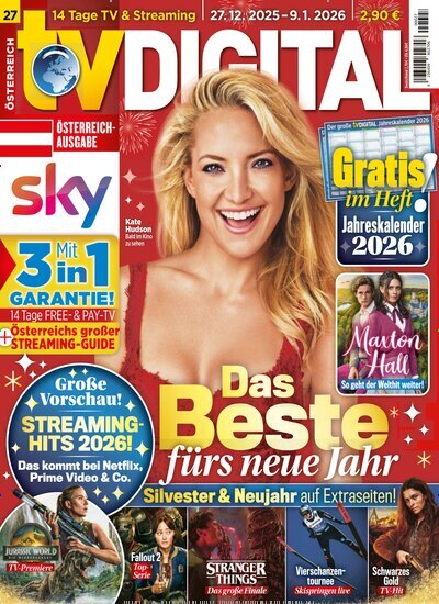 Titelbild der Ausgabe 27/2025 von TV Digital Sky Österreich. Diese Zeitschrift und viele weitere Programmzeitschriften als Abo oder epaper bei United Kiosk online kaufen.