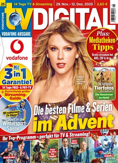 Titelbild der Ausgabe 25/2025 von TV Digital Vodafone. Diese Zeitschrift und viele weitere Programmzeitschriften als Abo oder epaper bei United Kiosk online kaufen.