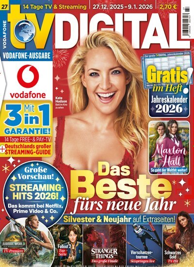 Titelbild der Ausgabe 27/2025 von TV Digital Vodafone. Diese Zeitschrift und viele weitere Programmzeitschriften als Abo oder epaper bei United Kiosk online kaufen.
