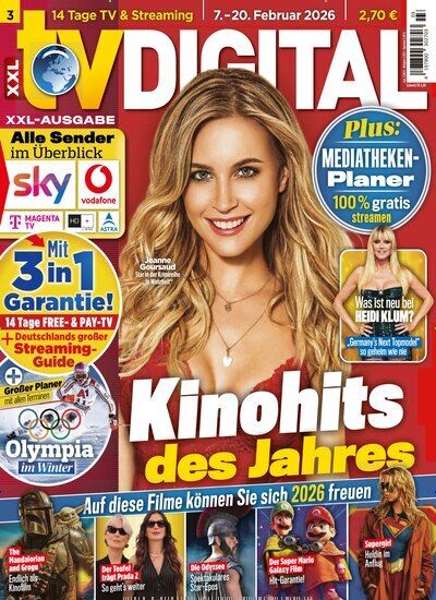 Titelbild der Ausgabe 3/2026 von TV Digital XXL-Ausgabe. Diese Zeitschrift und viele weitere Programmzeitschriften als Abo oder epaper bei United Kiosk online kaufen.