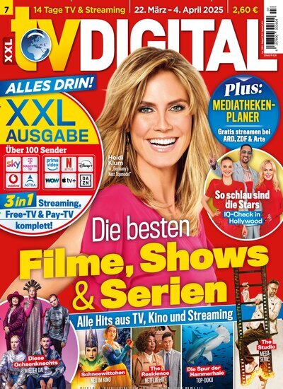 Titelbild der Ausgabe 7/2025 von TV Digital XXL-Ausgabe. Diese Zeitschrift und viele weitere Programmzeitschriften als Abo oder epaper bei United Kiosk online kaufen.