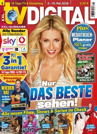 Titelbild der Ausgabe 9/2026 von TV Digital XXL-Ausgabe. Diese Zeitschrift und viele weitere Programmzeitschriften als Abo oder epaper bei United Kiosk online kaufen.