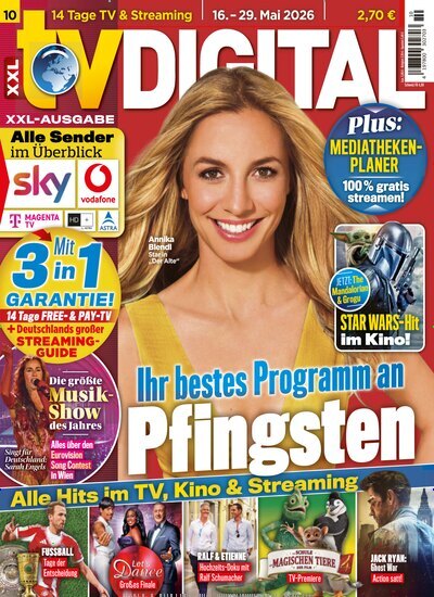 Titelbild der Ausgabe 10/2026 von TV Digital XXL-Ausgabe. Diese Zeitschrift und viele weitere Programmzeitschriften als Abo oder epaper bei United Kiosk online kaufen.