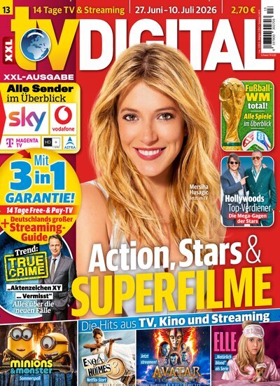 Titelbild der Ausgabe 13/2026 von TV Digital XXL-Ausgabe. Diese Zeitschrift und viele weitere Programmzeitschriften als Abo oder epaper bei United Kiosk online kaufen.